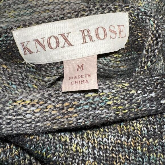 Knox Rose Colorful Marled Knit Ombré Ruffle Bell Sleeve Turtleneck Cozy Sweater - Picture 5 of 11